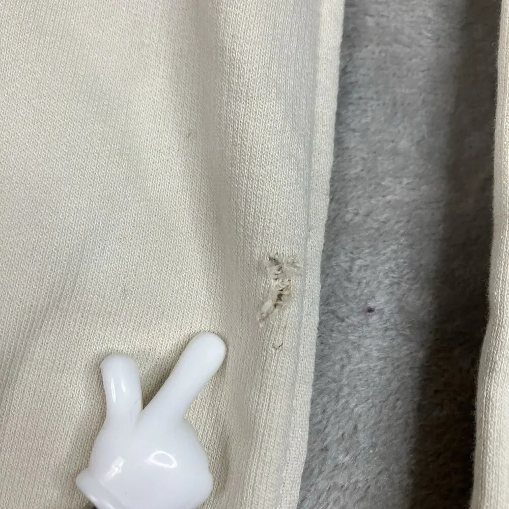 J Crew Polo Rugby Pullover Sweatshirt Mens M Cream Fleece Cotton Preppy BW510‎